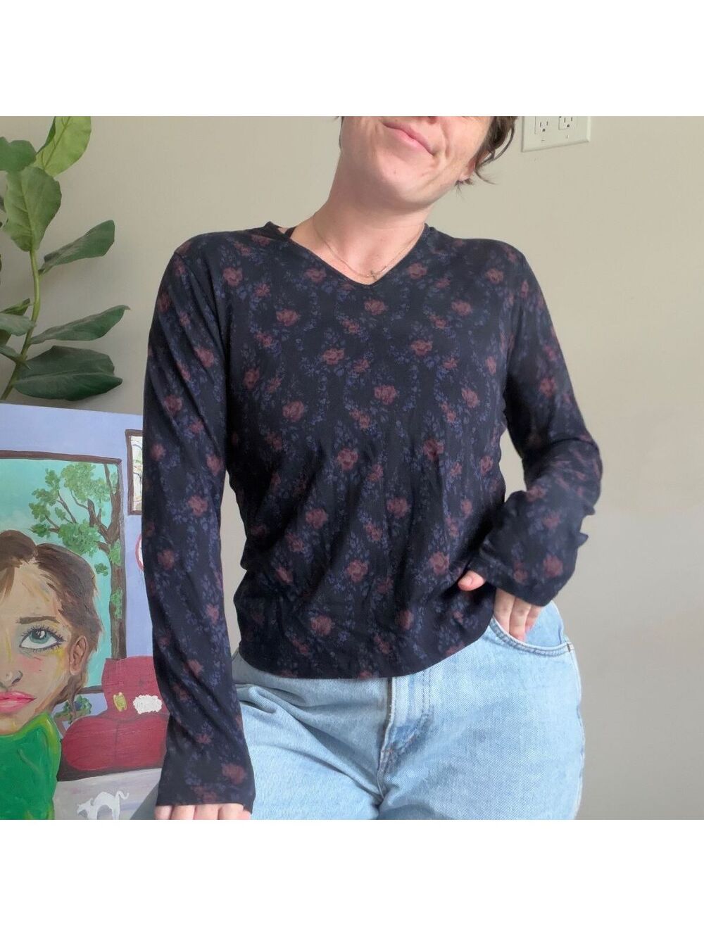 Vintage 90s floral long sleeve top Laura Ashley Country